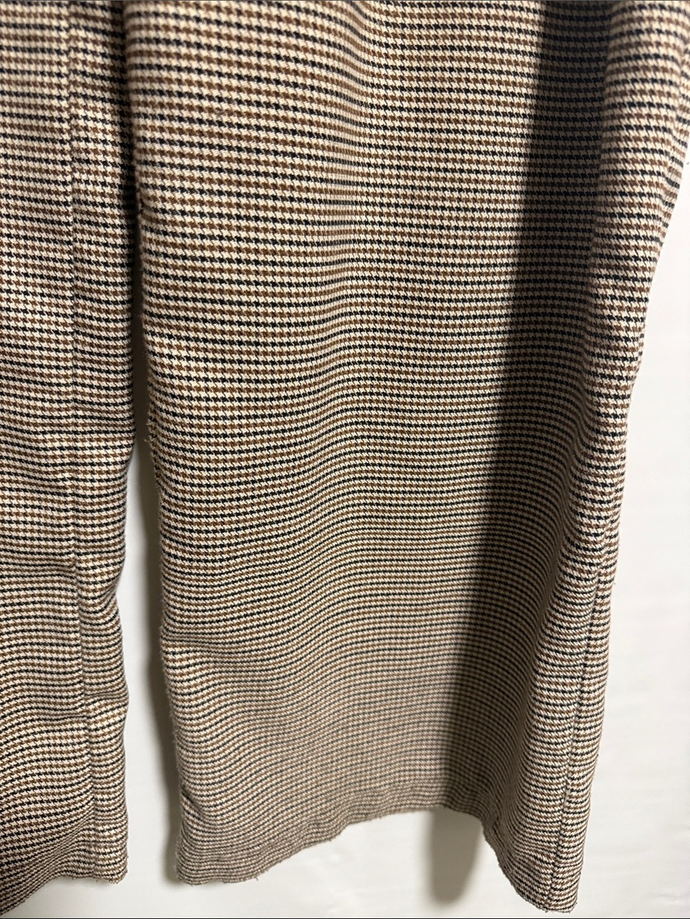 Steve Madden Brown Houndstooth High Waisted Wide Leg Pleated Pants Size Large - Picture 8 of 13